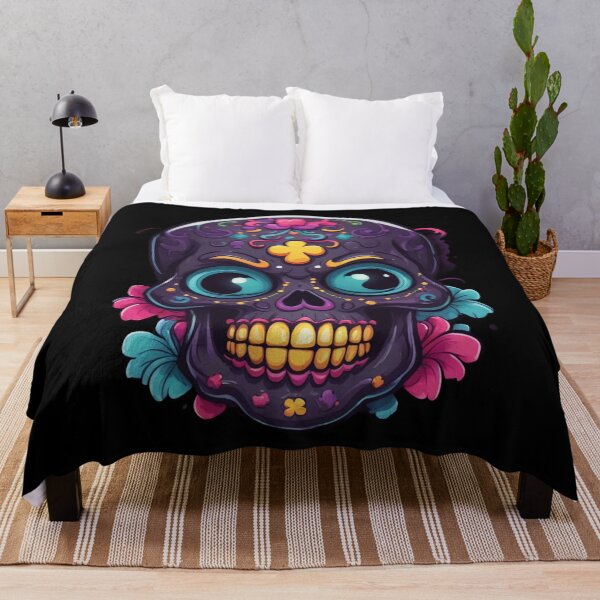 Item preview, Crazy Eyes Sugar Skull, Calavera, Floral Design designed and sold by Burn-Ego.
