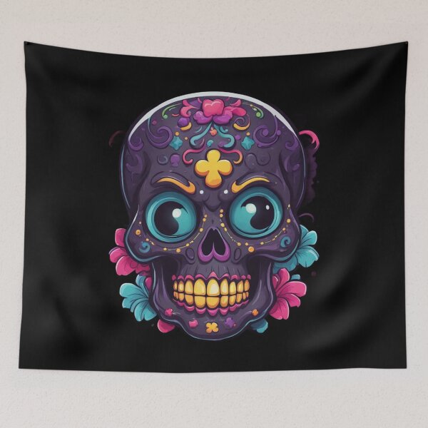 Item preview, Crazy Eyes Sugar Skull, Calavera, Floral Design designed and sold by Burn-Ego.