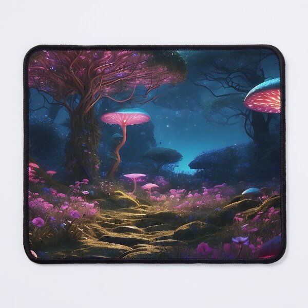 Item preview, Enchanted Night: Bioluminescent Forest's Magical Pathway designed and sold by ArtComixHaven.