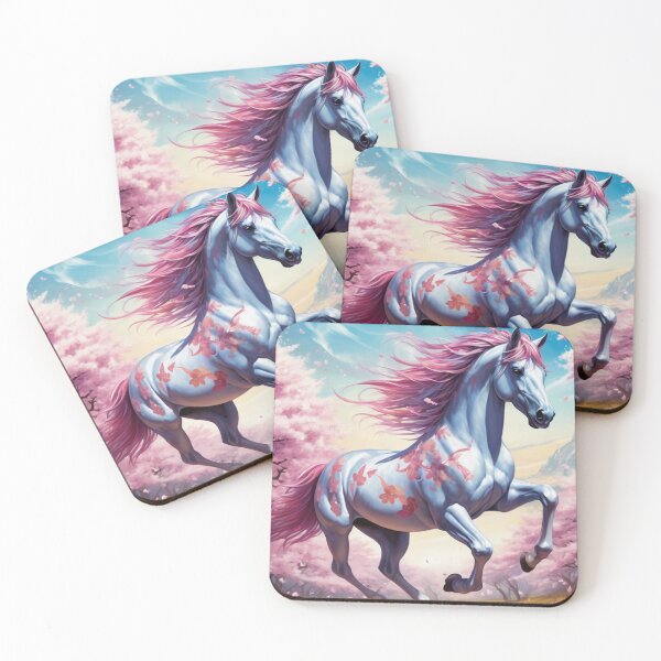 Item preview, Anime horse running through pink forests designed and sold by Great-store4U.