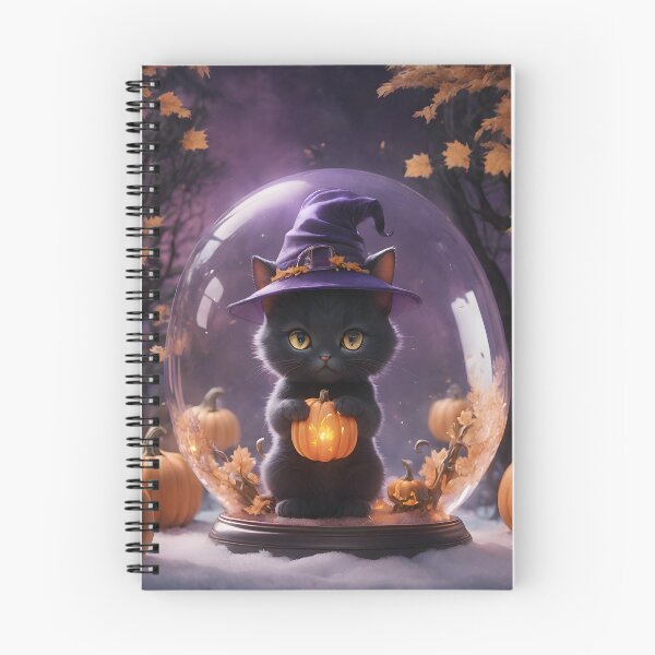 Item preview, Cute cat in a snow globe with pumpkins, fairycore Halloween  designed and sold by Spooky Witch Dream.