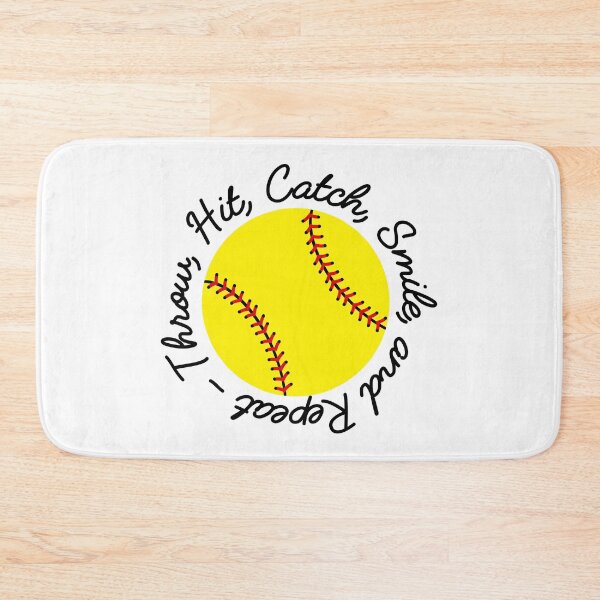 Item preview, Throw Hit Catch Smile and Repeat Softball designed and sold by VintageStyle.
