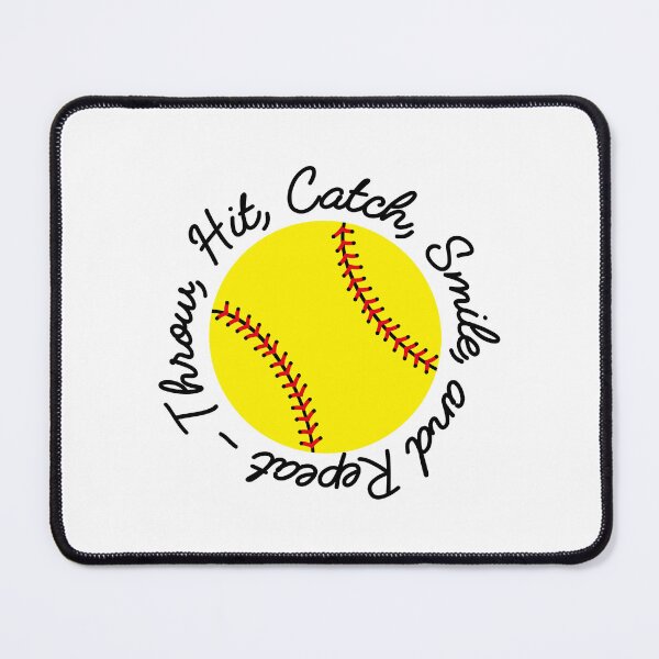 Item preview, Throw Hit Catch Smile and Repeat Softball designed and sold by VintageStyle.
