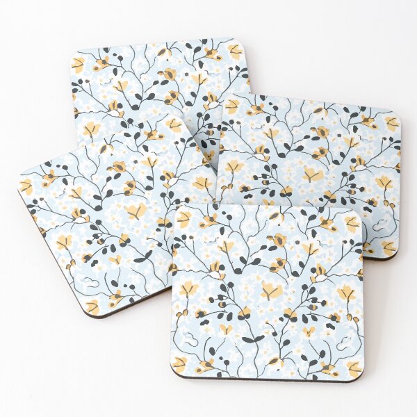 Item preview, Pale Blue Retro Floral Pattern designed and sold by SamJanner.