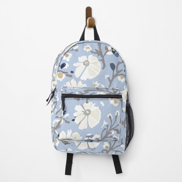 Item preview, Retro Floral Pattern against a Dusty Blue Background designed and sold by SamJanner.