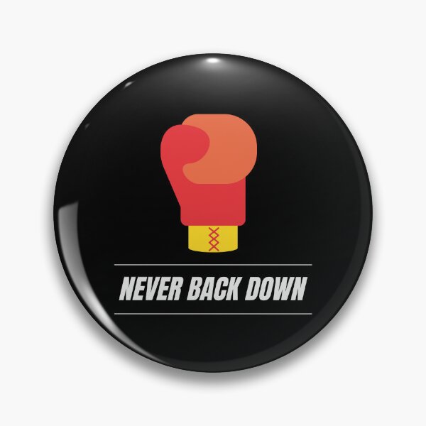Artikelvorschau, Never Back Downboxing-Statement, Motivation entworfen und verkauft von FluxAuraTees.