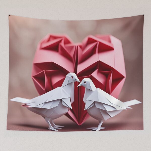 Item preview, Origami Art - Heartfelt Harmony: Two Turtledoves in Love designed and sold by ArtfulFolds.