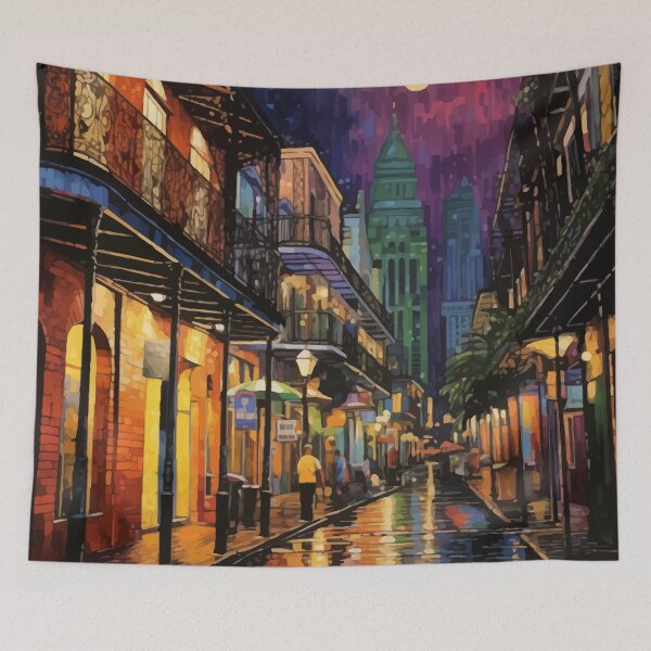 Item preview, NOLA watercolor night scene 1 designed and sold by muskitt.