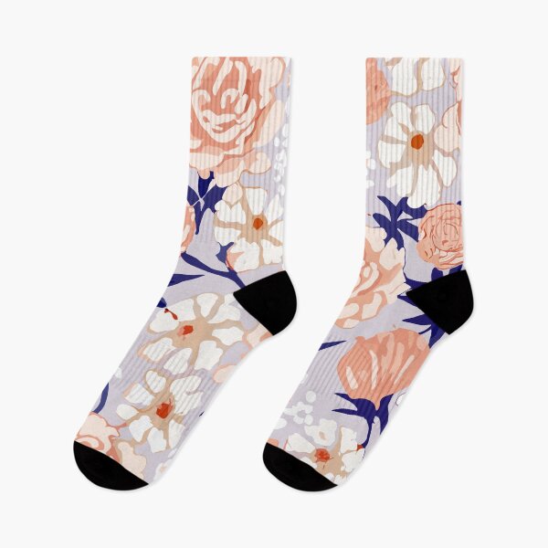 Item preview, Retro Flowers in Bright Salmon Orange designed and sold by SamJanner.