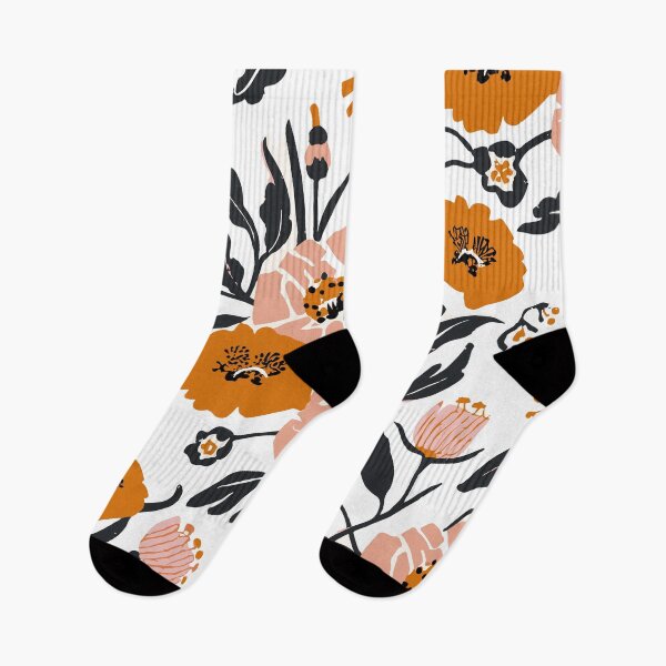 Item preview, Retro Flowers in Orange and Pink designed and sold by SamJanner.