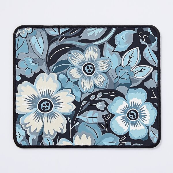 Item preview, Blue and White Flowers - Mehndi Floral Pattern designed and sold by HausKatz.