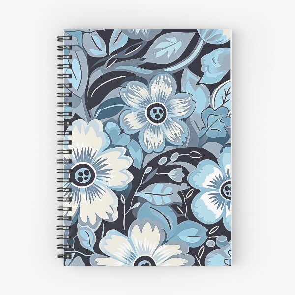 Item preview, Blue and White Flowers - Mehndi Floral Pattern designed and sold by HausKatz.