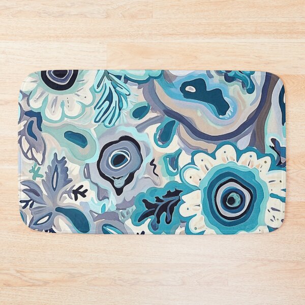 Item preview, Abstract White and Blue Flowers - Mehndi Floral Pattern designed and sold by HausKatz.