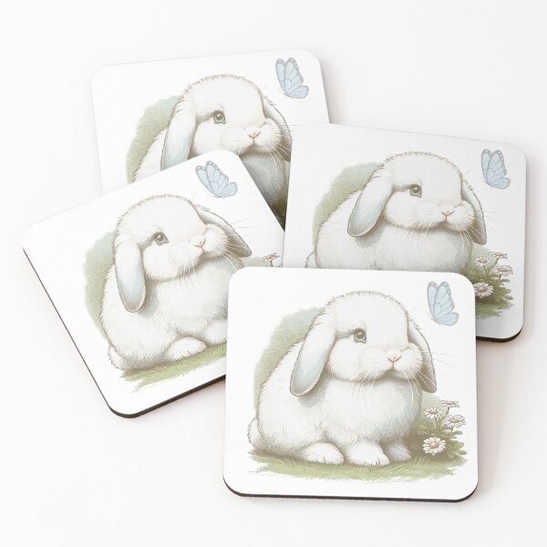 Artikelvorschau, Holland-Lop-Kaninchen (weiß) entworfen und verkauft von Atelier-Selene.