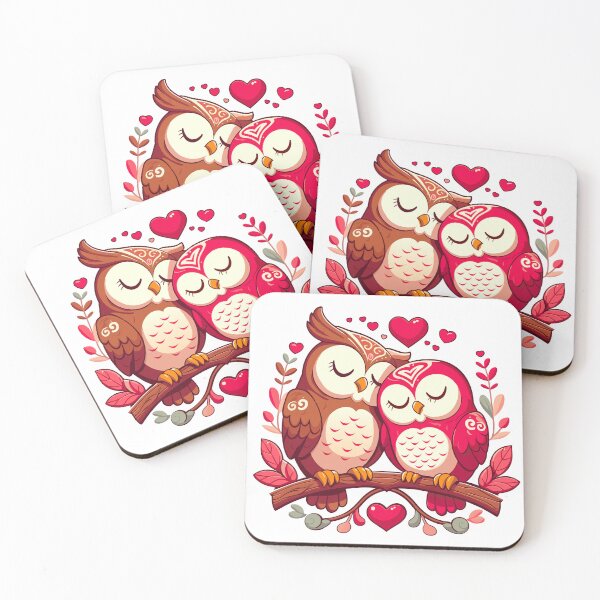 Item preview, Eternal Love: A Romantic Illustration of Enchanted Owls in a Heart-filled Paradise designed and sold by GFelizNav.