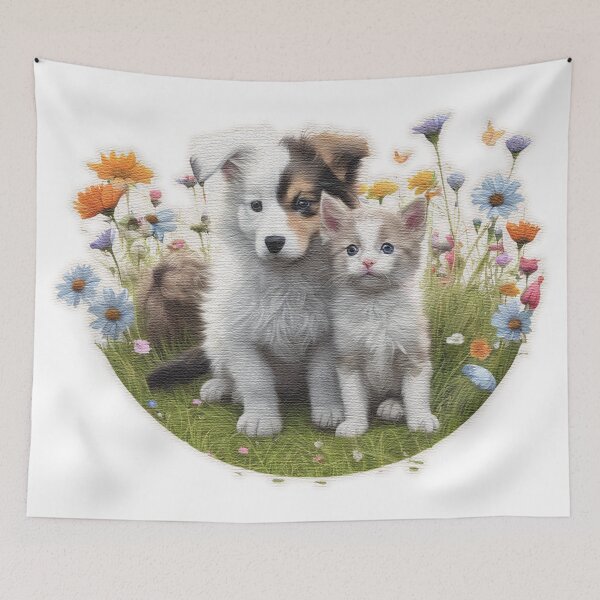 Item preview, farm puppy and a kitten designed and sold by jnsmerchstore.