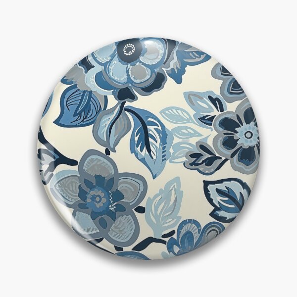 Item preview, Retro Blue and White Flowers - Mehndi Floral Pattern designed and sold by HausKatz.