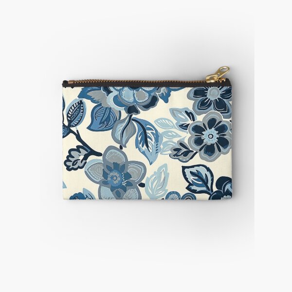 Item preview, Retro Blue and White Flowers - Mehndi Floral Pattern designed and sold by HausKatz.