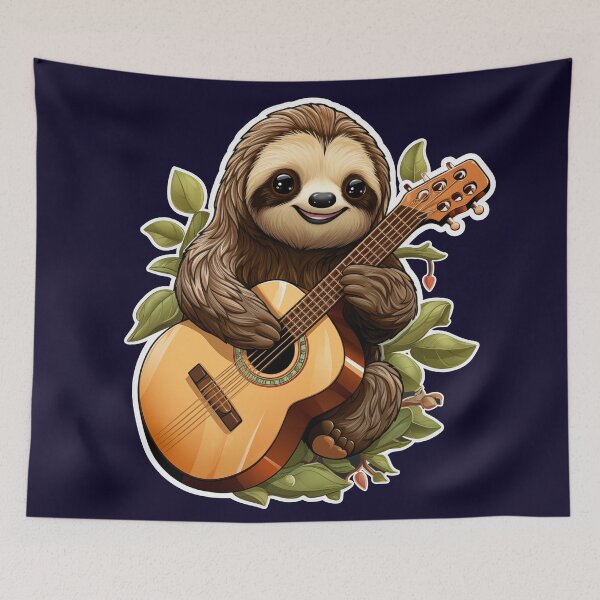 Item preview, Sloth Playing Guitar designed and sold by prissipix.