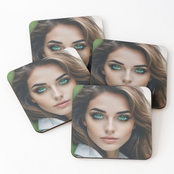 Item preview, Fashion Portrait Of A Beautiful Woman With A Perfect Face And Emerald Eyes designed and sold by JoyPhotoArt.