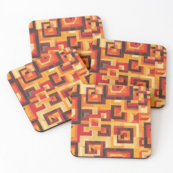 Item preview, Retro Orange Abstract - Geometric Mehndi Pattern designed and sold by HausKatz.