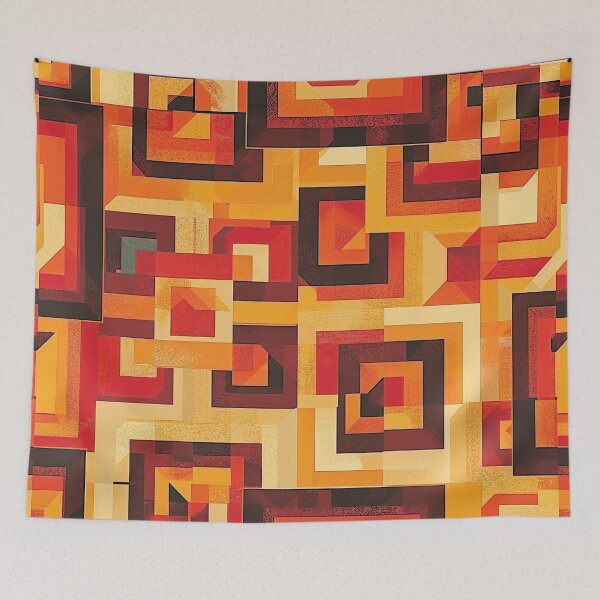 Item preview, Retro Orange Abstract - Geometric Mehndi Pattern designed and sold by HausKatz.