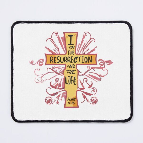 Item preview, I AM the Resurrection and the Life 1 - Gold Tone Cross Design with Swirl Accents, Christian Faith Art designed and sold by HahaHandlesHub.