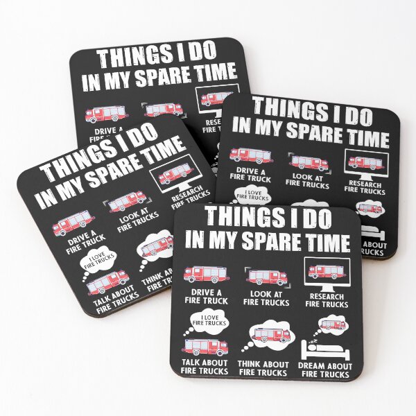 Item preview, 6 Things I Do in My Spare Time Fire Truck designed and sold by BloomMarch.