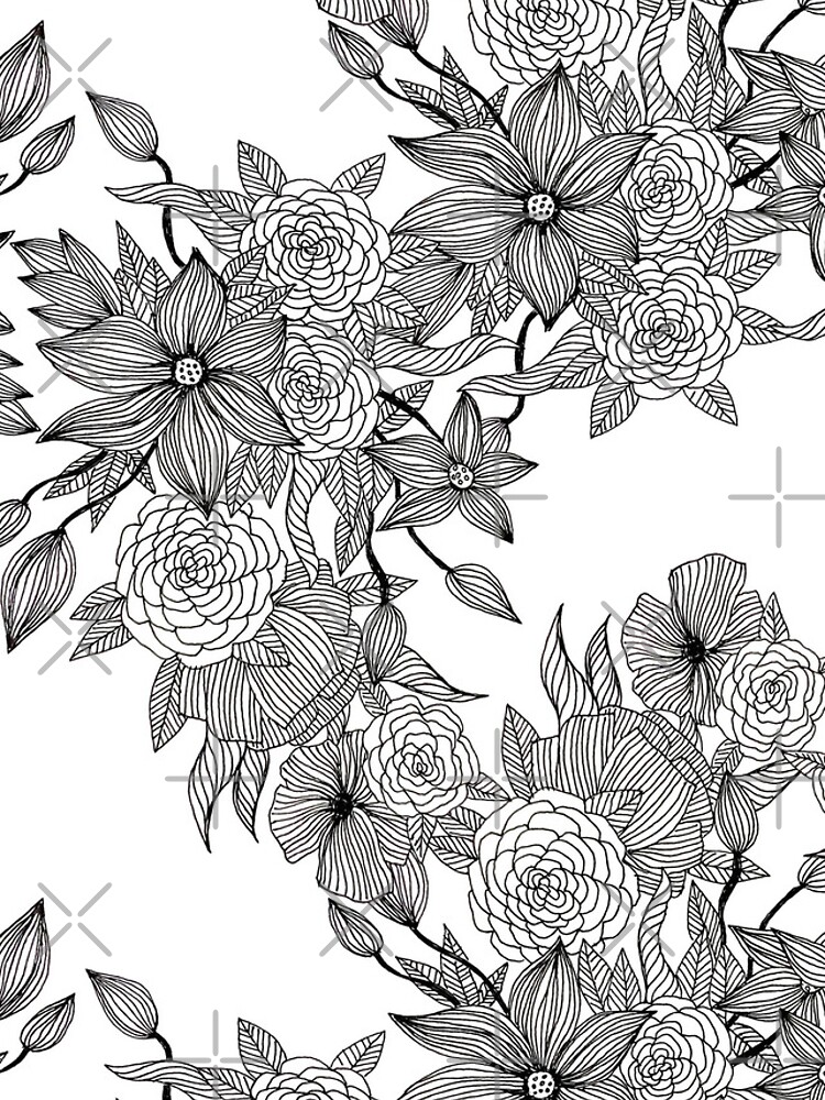 Thumbnail 4 of 4, iPhone Case, Flower doodle pattern #1 designed and sold by Patternifly.