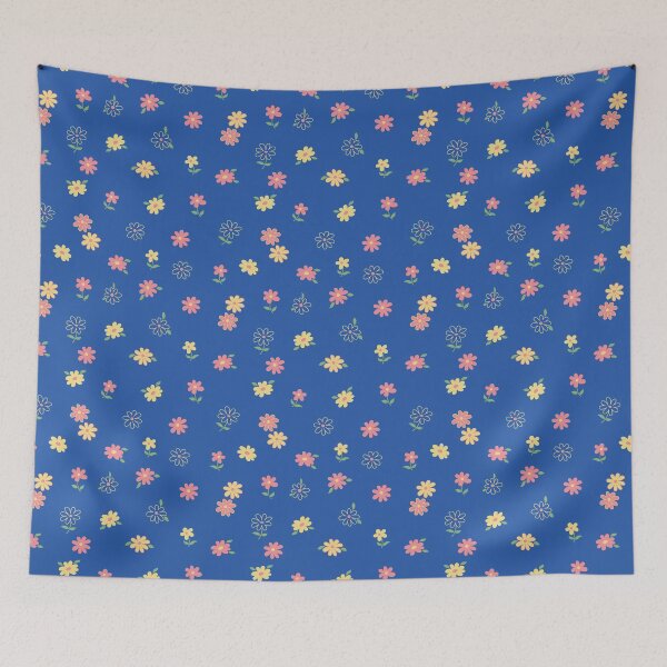 Item preview, MINI SMALL TROPICAL Y2K PINK BLUE YELLOW FLOWERS designed and sold by blomastudios.