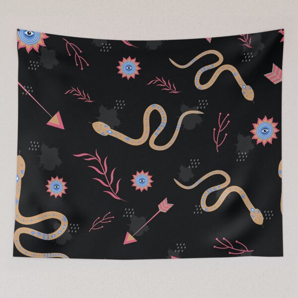 Item preview, Cali Boho Snakes, Arrows and Botanical Print designed and sold by BossyCatHome.