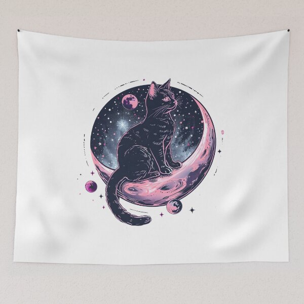 Item preview, Pink moon cat designed and sold by TheRealmWithin.