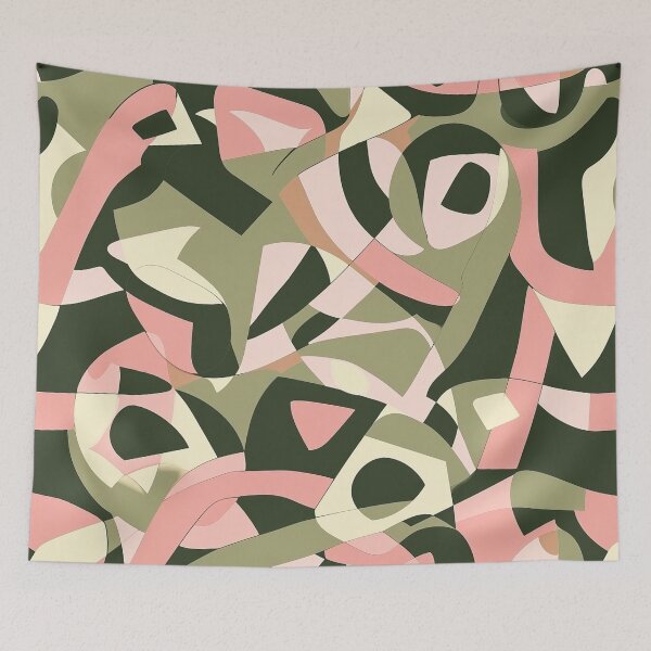 Item preview, Sage Green and Blush Pink - Abstract Mehndi Pattern designed and sold by HausKatz.