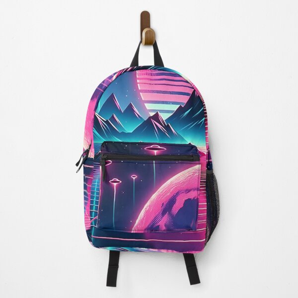 Item preview, UFO Mountain: Synthwave Dreamscape Under Neon Moon designed and sold by SynthwaveStuff.