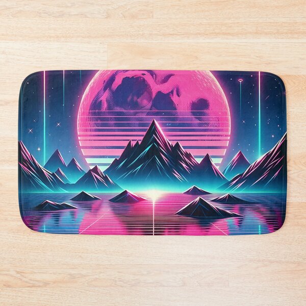 Item preview, UFO Mountain: Synthwave Dreamscape Under Neon Moon designed and sold by SynthwaveStuff.