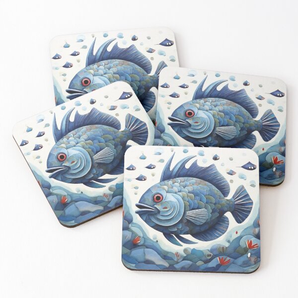 Item preview, blue fish designed and sold by bonjourmadame4.