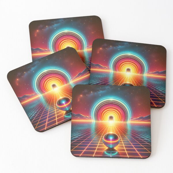 Item preview, Neon Gateway: Retro Synthwave Portal Landscape designed and sold by SynthwaveStuff.