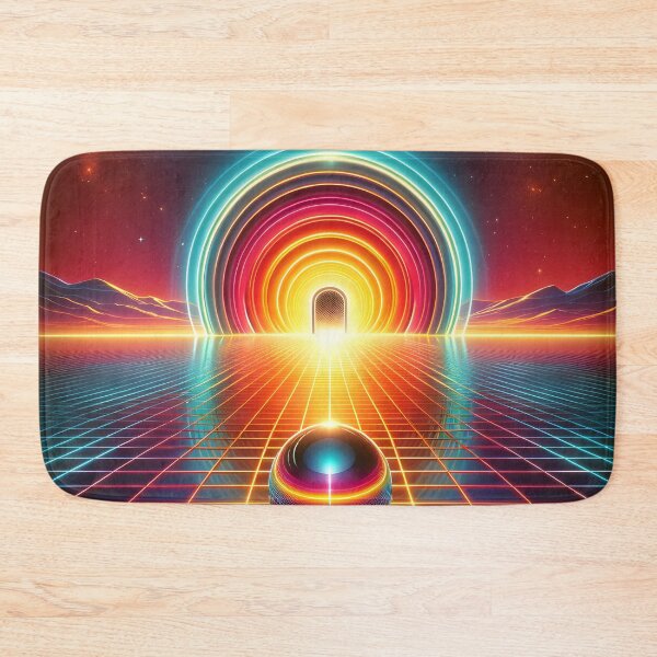 Item preview, Neon Gateway: Retro Synthwave Portal Landscape designed and sold by SynthwaveStuff.