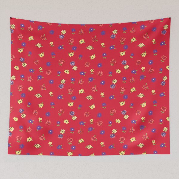 Item preview, MINI SMALL TROPICAL Y2K PURPLE RED YELLOW FLOWERS designed and sold by blomastudios.
