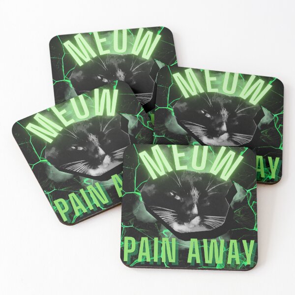 Item preview, MEOW PAIN AWAY GREEN CUTE CAT MEME ADORABLE  designed and sold by Mihuk.