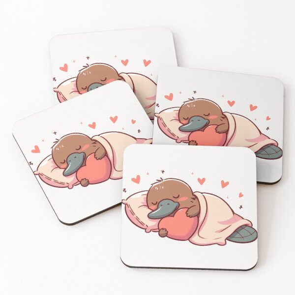 Artikelvorschau, Niedliches Schnabeltier, das mit Herz zum Valentinstag schläft entworfen und verkauft von LemuellTrends.