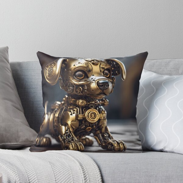 Item preview, Cute Golden Puppy Dog Robot designed and sold by TheArtOfPat.