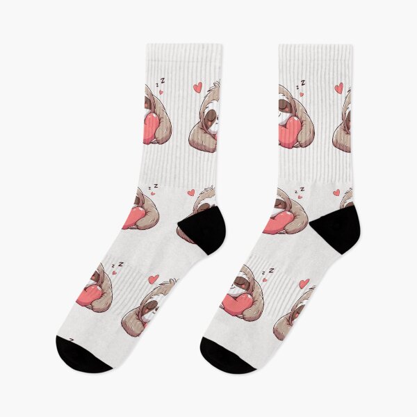 Artikelvorschau, Niedliches Faultier, das mit Herz zum Valentinstag schläft entworfen und verkauft von LemuellTrends.