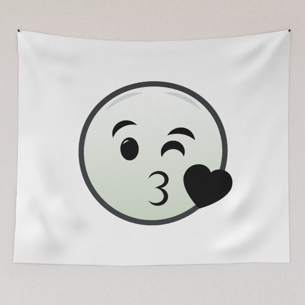 Item preview, Blowing A Kiss Emoji / Mac (Black And White) designed and sold by DibujandoPorfa.