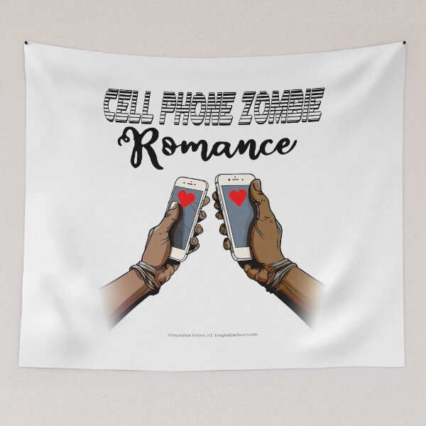 Item preview, Cell Phone Zombie Romance for Dark backgrounds designed and sold by The Imagination Source™.