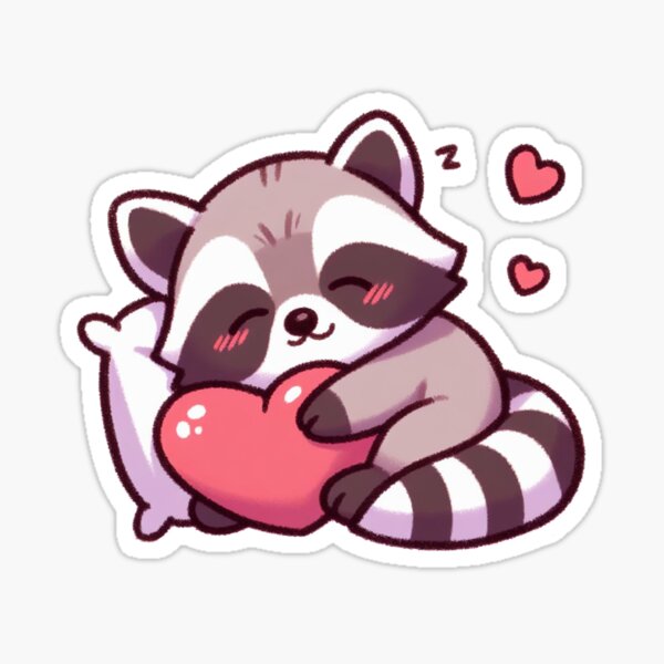 Item preview, Cute Raccoon Sleeping With heart Valentines Day designed and sold by LemuellTrends.