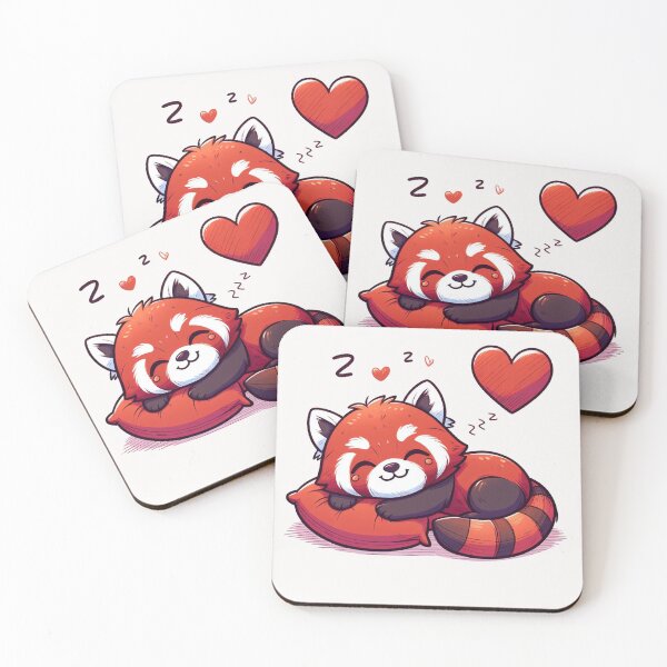 Item preview, Cute Red Panda Sleeping With heart Valentines Day designed and sold by LemuellTrends.