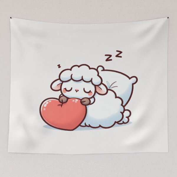 Item preview, Cute Sheep Sleeping With heart Valentines Day designed and sold by LemuellTrends.