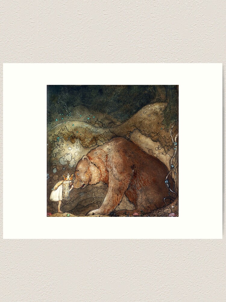 Thumbnail 1 of 3, Art Print, Poor Little Bear - John Bauer Bellas Glorious Adventure designed and sold by forgottenbeauty.