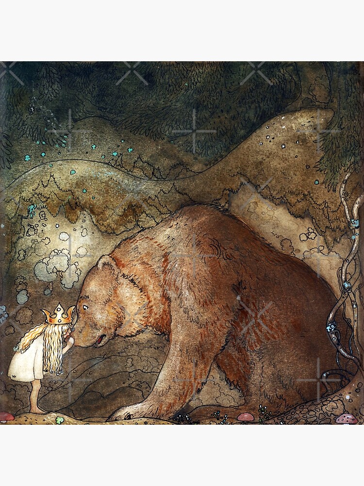 Thumbnail 3 of 3, Art Print, Poor Little Bear - John Bauer Bellas Glorious Adventure designed and sold by forgottenbeauty.